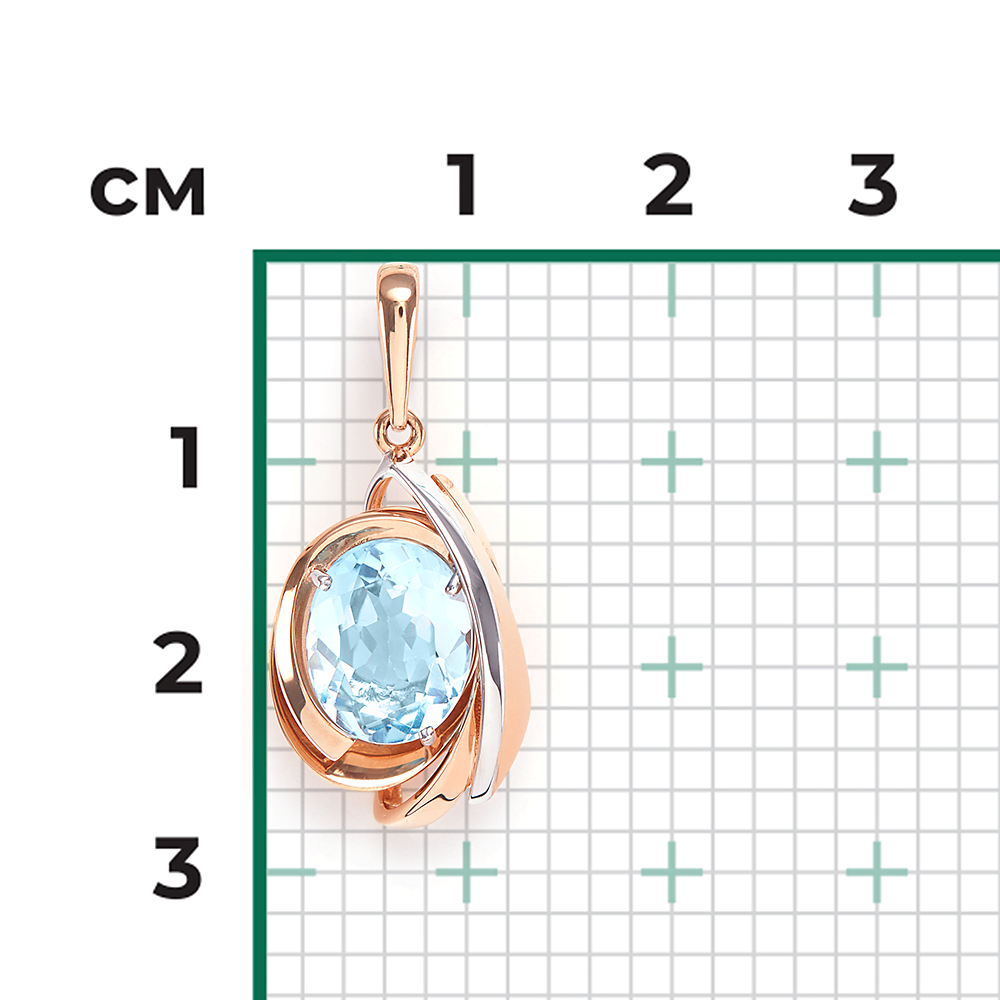 Подвеска из красного золота с топазом 03-3012-00-201-1110-46