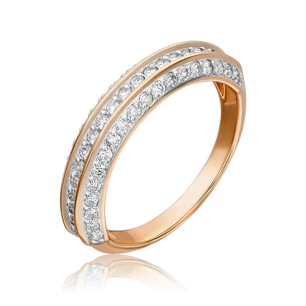 Кольцо из красного золота с бриллиантами 01-3933-00-101-1110-30