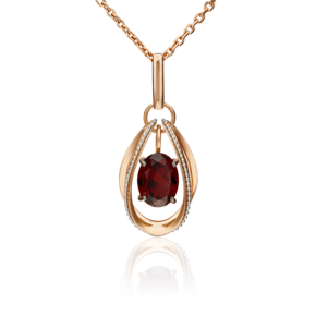 Подвеска из комбинированного золота с гранатом 03-3128-00-204-1111-57