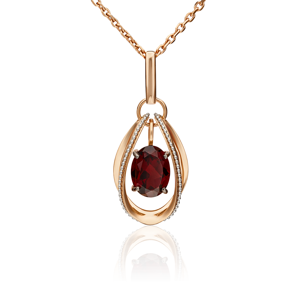 Подвеска из комбинированного золота с гранатом 03-3128-00-204-1111-57