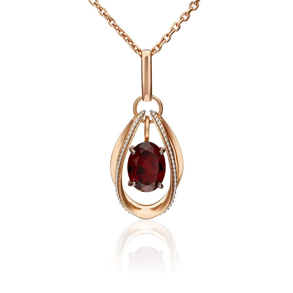 Подвеска из комбинированного золота с гранатом 03-3128-00-204-1111-57