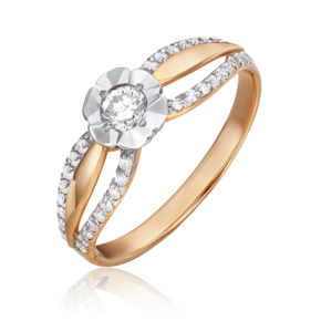 Кольцо из комбинированного золота с бриллиантами 01-1506-00-101-1111-30