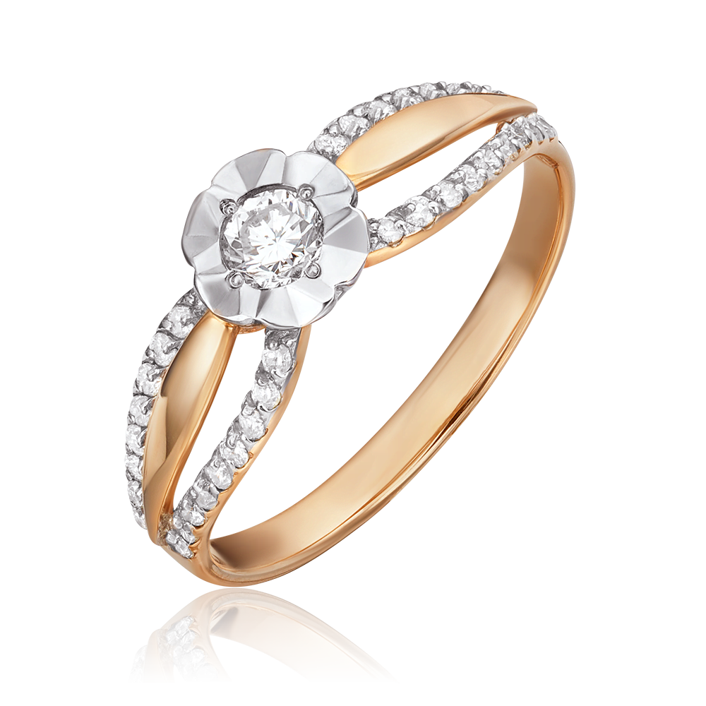 Кольцо из комбинированного золота с бриллиантами 01-1506-00-101-1111-30