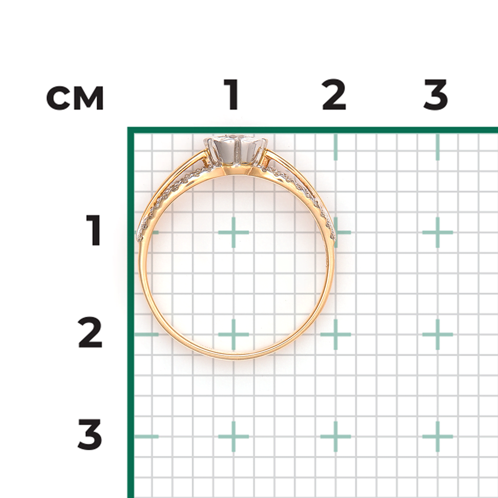 Кольцо из комбинированного золота с бриллиантами 01-1506-00-101-1111-30