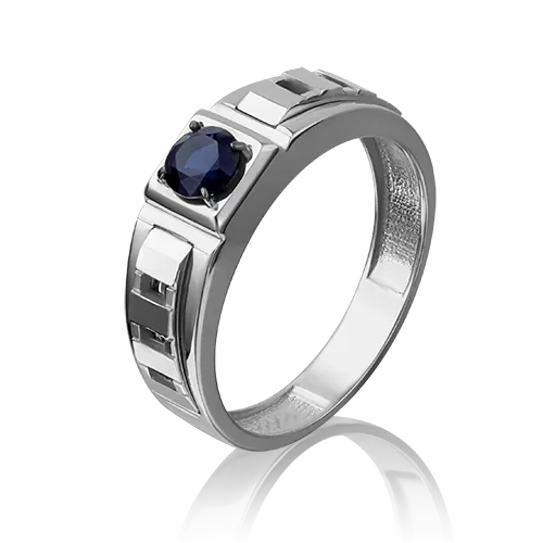 Печатка из белого золота с сапфиром 01-5173-00-102-1120-30