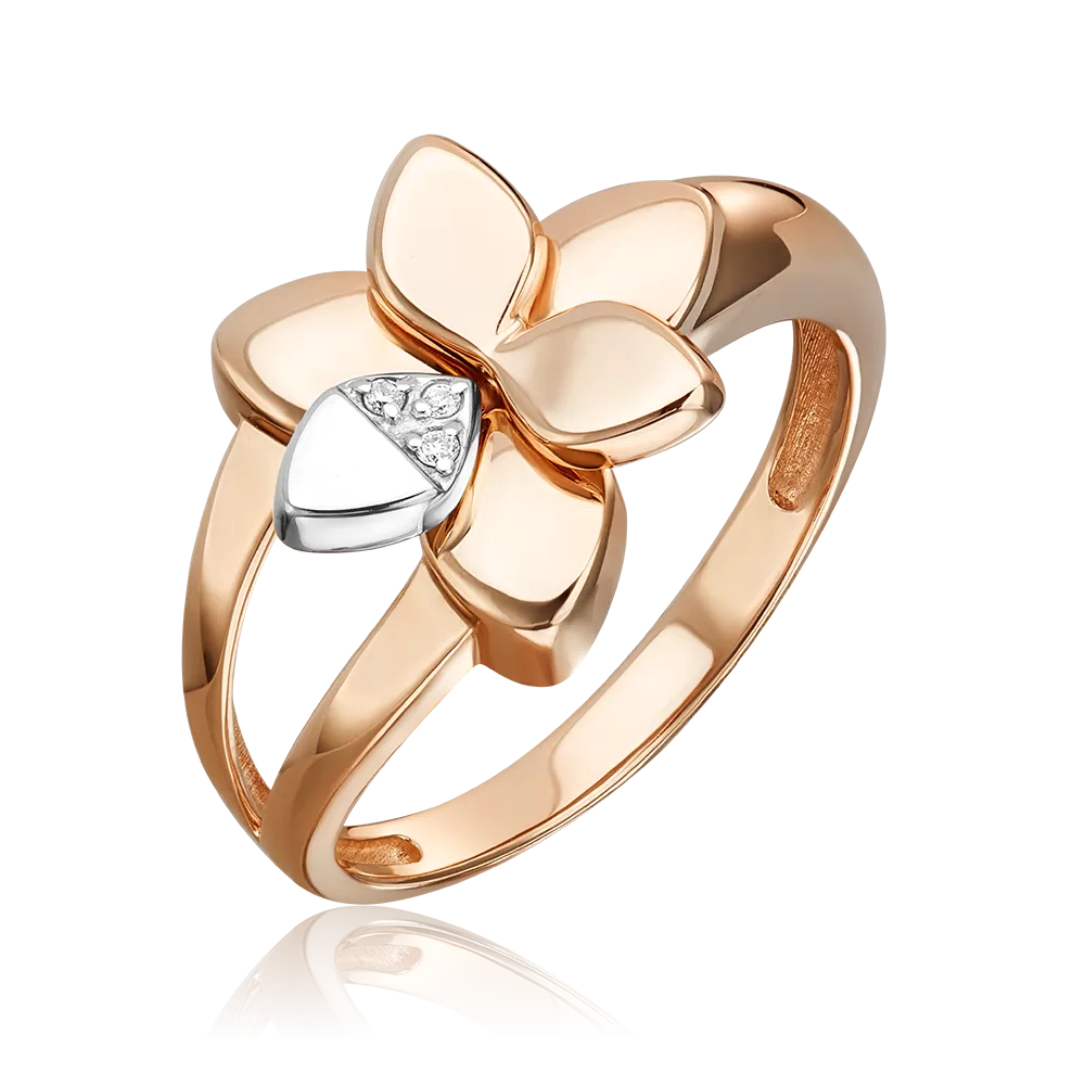 Кольцо из комбинированного золота с бриллиантами 01-5604-00-101-1111