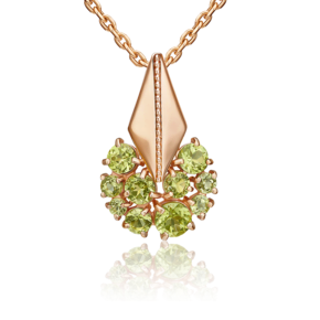 Подвеска из красного золота с хризолитами 03-3569-00-205-1110