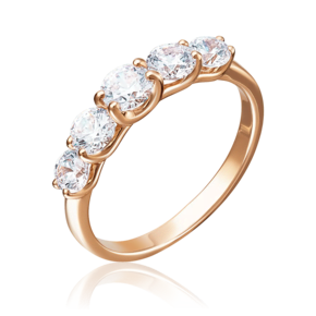 Кольцо из красного золота с фианитами 01-4375-00-501-1110-38