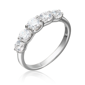 Кольцо из белого золота с фианитами 01-4376-00-501-1120-38