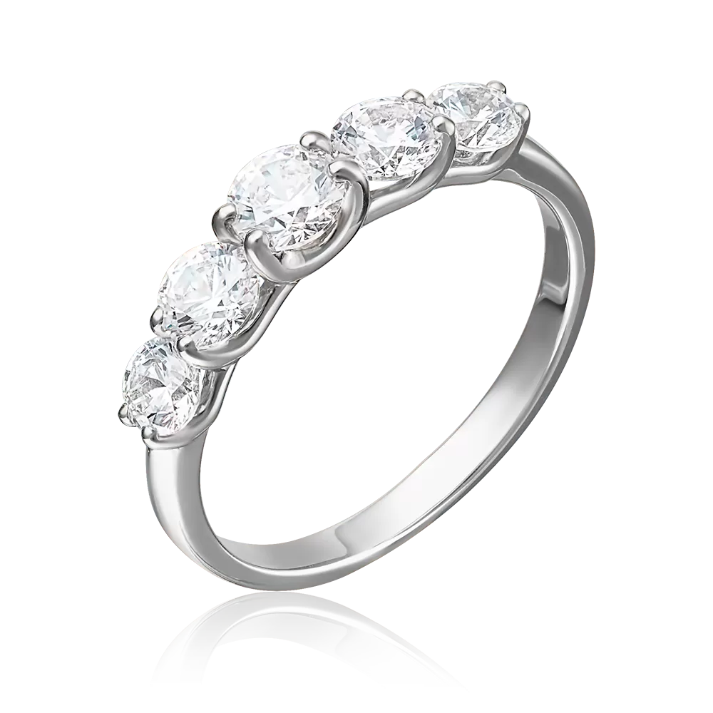 Кольцо из белого золота с фианитами 01-4376-00-501-1120-38