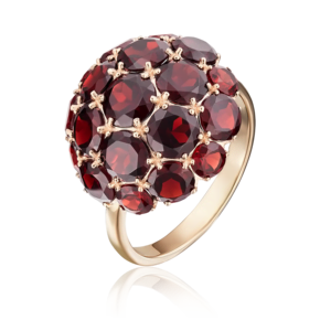Кольцо из красного золота с гранатами 01-4377-00-204-1110-46