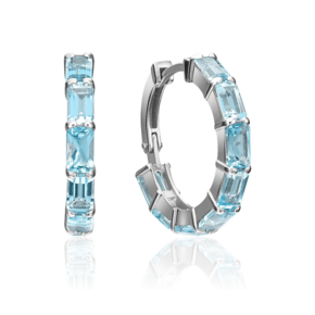 Серьги с английским замком из белого золота с топазами 02-4490-00-201-1120