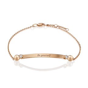 Браслет «Будь собой» из красного золота с фианитами 05-0636-00-401-1110-03