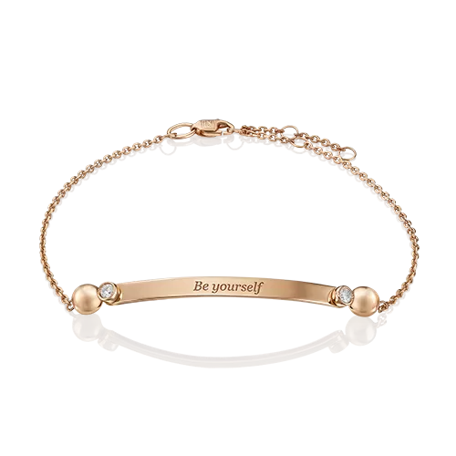 Браслет «Будь собой» из красного золота с фианитами 05-0636-00-401-1110-03