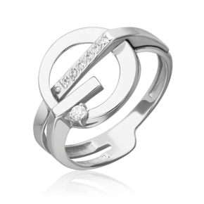 Кольцо из белого золота с фианитами 01-5680-00-401-1120