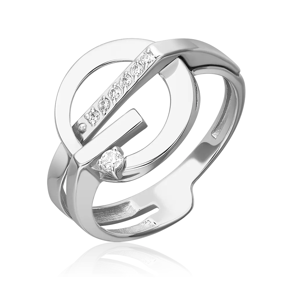 Кольцо из белого золота с фианитами 01-5680-00-401-1120