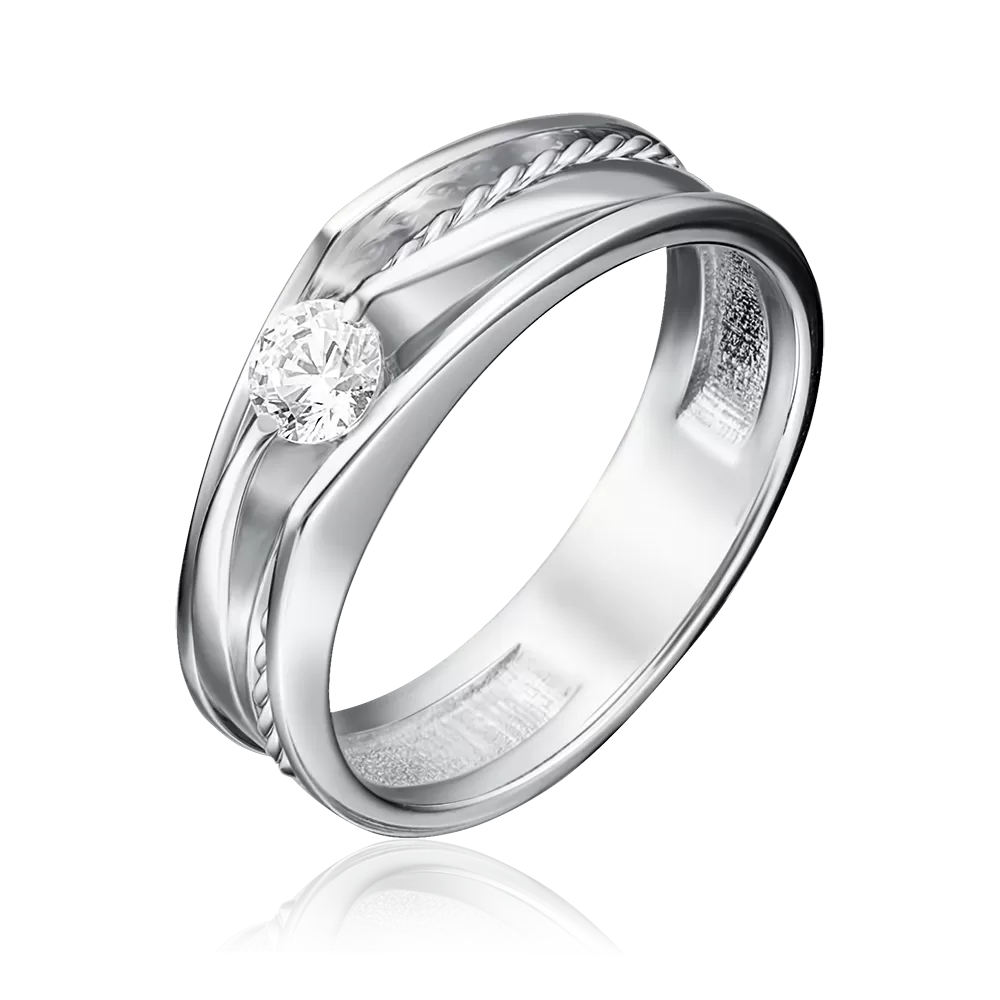 Кольцо из белого золота с бриллиантом 01-5130-00-101-1120-30