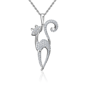 Подвеска «Кошка» из серебра с фианитами 03-1607-00-401-0200