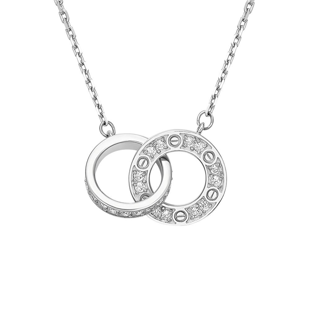 Колье из белого золота с фианитами 07-0287-00-401-1120