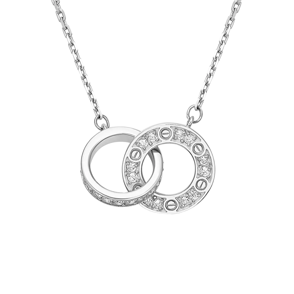 Колье из белого золота с фианитами 07-0287-00-401-1120