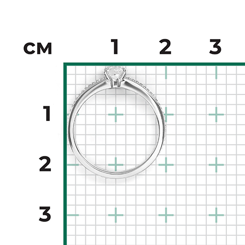 Помолвочное кольцо из белого золота с фианитом 01-5034-00-501-1120-38