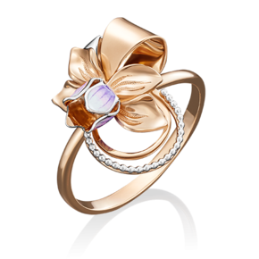 Кольцо «Нарцисс» из красного золота с эмалью 01-5037-00-000-1110-48