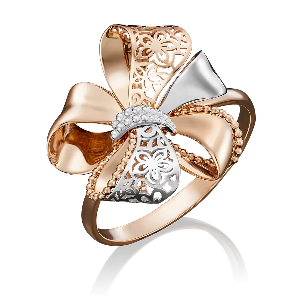 Кольцо «Бант» из красного золота 01-5040-00-000-1110-48