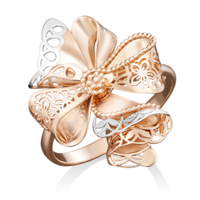 Кольцо «Бант» из красного золота 01-5041-00-000-1110-48