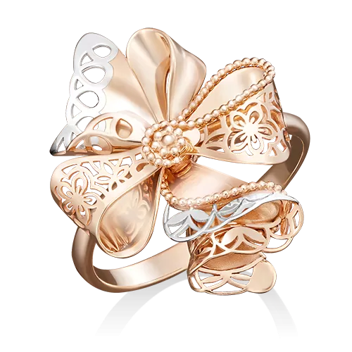 Кольцо «Бант» из красного золота 01-5041-00-000-1110-48