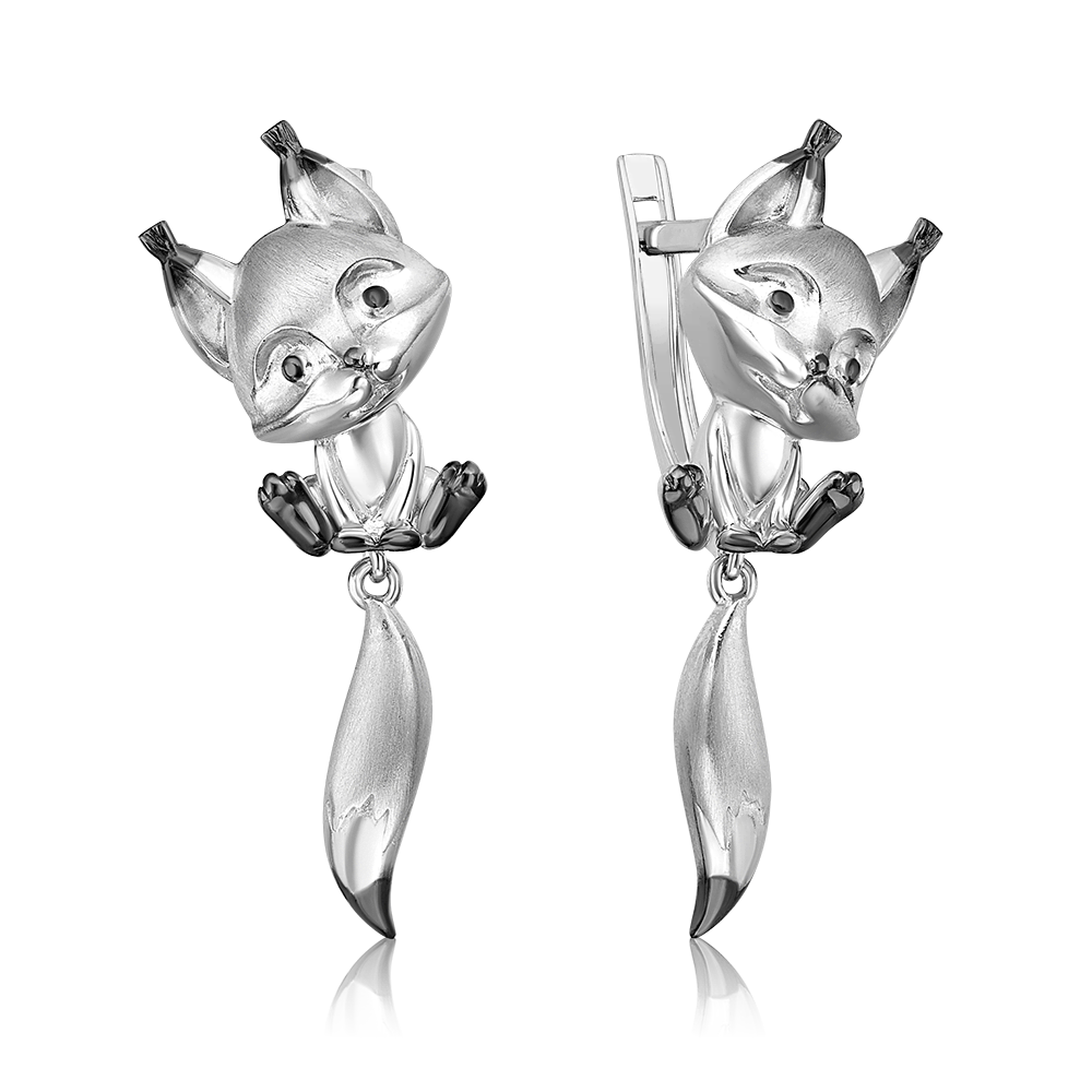 Серьги «Белки» с английским замком из серебра 02-4977-00-000-0200
