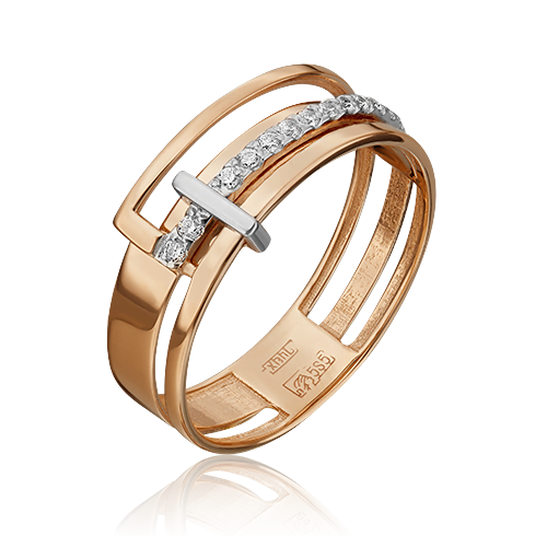 Кольцо из комбинированного золота с фианитами 01-5389-00-401-1111-23