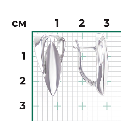 Серьги «Грация» с английским замком из серебра 02-4941-00-000-0200