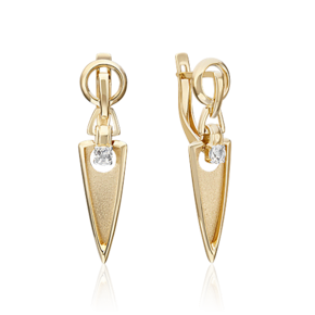 Серьги «Контрасты» из лимонного золота с натуральным топазом white 02-4836-00-201-1130