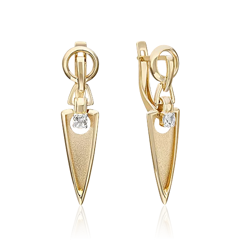 Серьги «Контрасты» из лимонного золота с натуральным топазом white 02-4836-00-201-1130