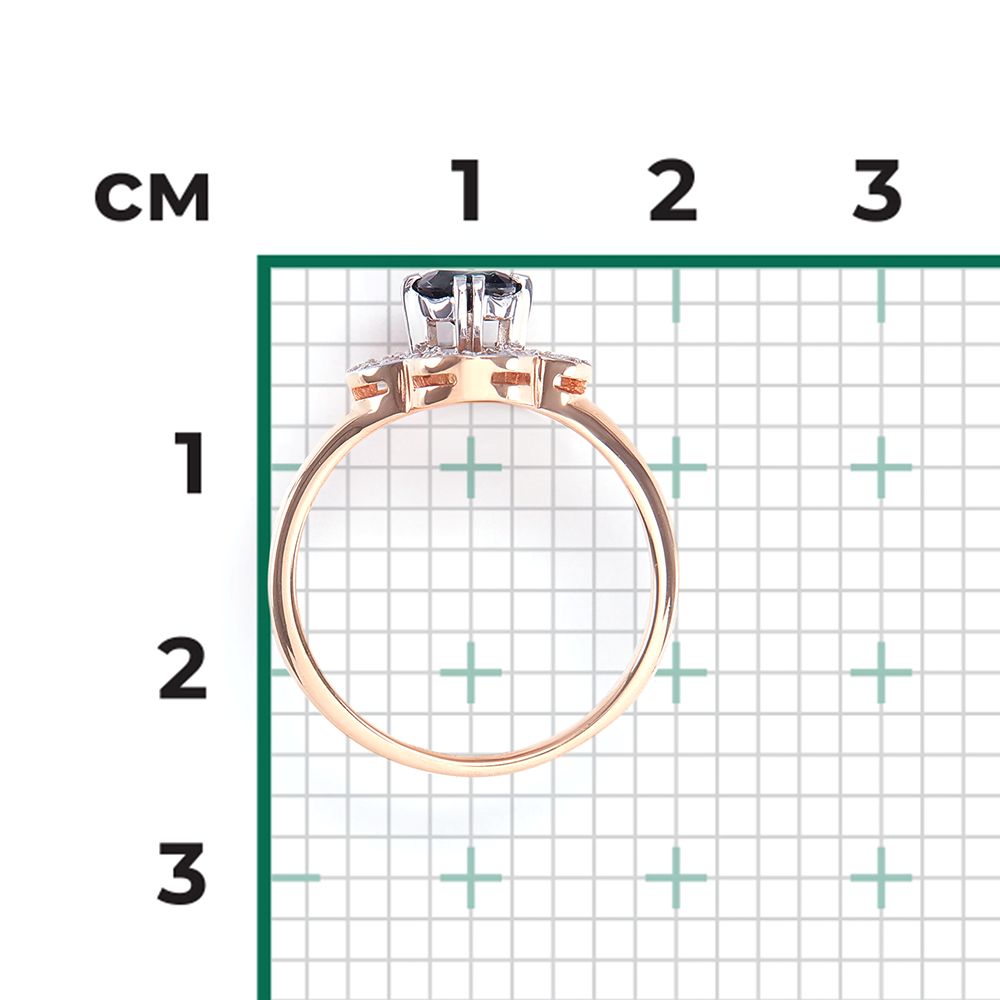 Кольцо из комбинированного золота с сапфиром и бриллиантами 01-0187-00-105-1111-30