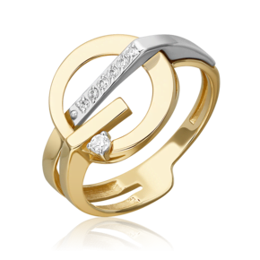 Кольцо из комбинированного золота с фианитами 01-5680-00-401-1121