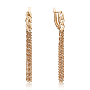 Серьги с английским замком из красного золота 02-4482-00-000-1110-42