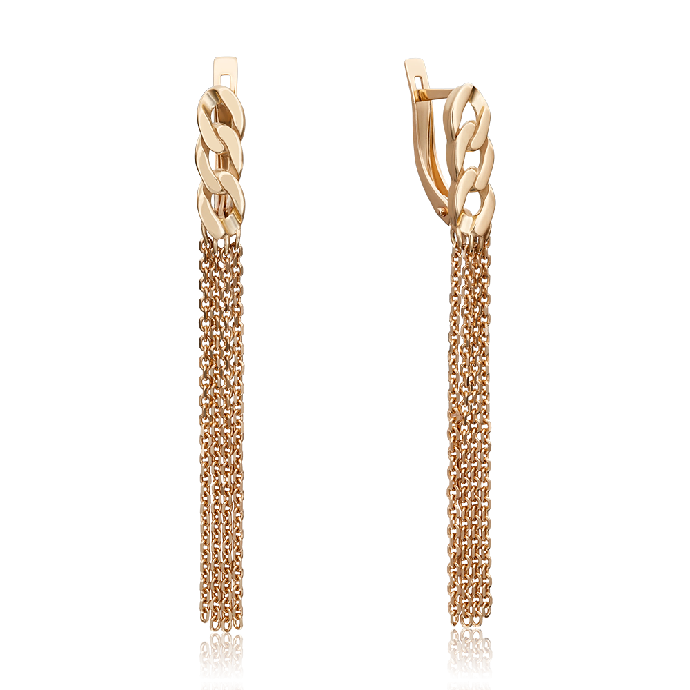 Серьги с английским замком из красного золота 02-4482-00-000-1110-42