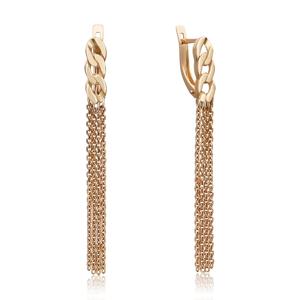 Серьги с английским замком из красного золота 02-4482-00-000-1110-42