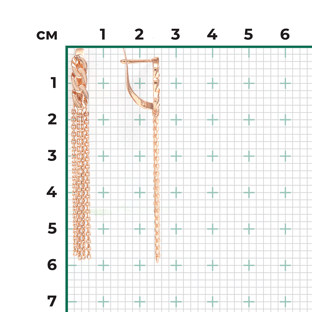 Серьги с английским замком из красного золота 02-4482-00-000-1110-42