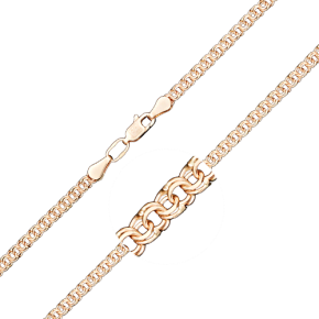 Браслет из красного золота с алмазной гранью (плетение «Бисмарк») 22-2705-050-1110-19