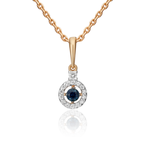 Подвеска из красного золота с сапфиром и бриллиантами 03-0515-00-105-1110-30