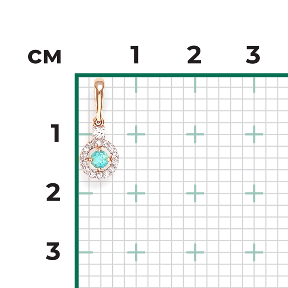 Подвеска из красного золота с изумрудом и бриллиантами 03-0515-00-106-1110-30