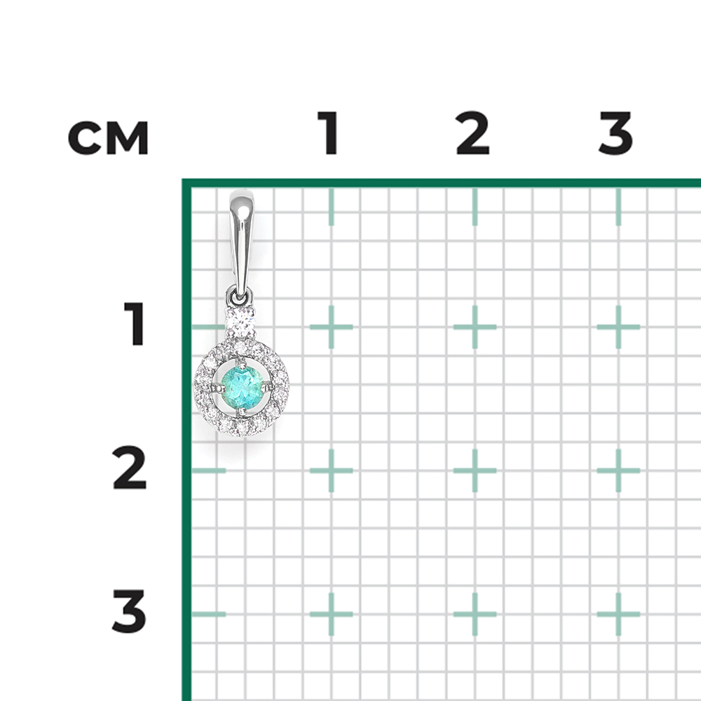 Подвеска из белого золота с изумрудом и бриллиантами 03-0515-00-106-1120-30