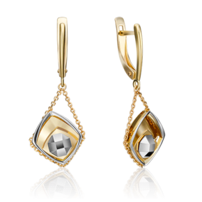 Серьги с английским замком из комбинированного золота 02-4285-00-000-1121-66