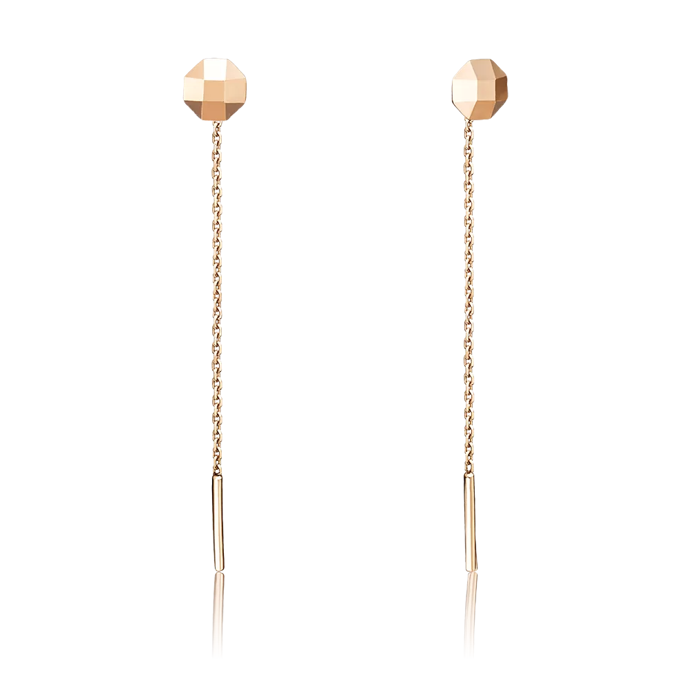 Серьги-продевки из красного золота 02-4149-00-000-1110-04