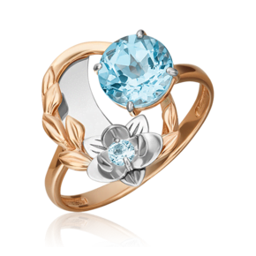 Кольцо «Орхидея» (пожелание любви) из комбинированного золота с топазами 01-5466-00-201-1111-76