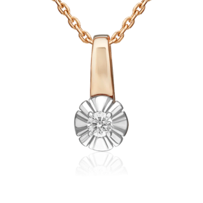 Подвеска из комбинированного золота с бриллиантом 03-3518-00-101-1111