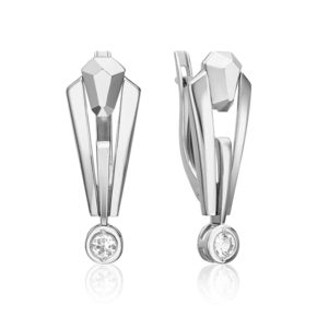 Серьги с английским замком из белого золота с натуральным топазом white 02-5037-00-201-1120