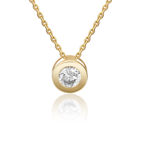 Подвеска-бегунок из лимонного золота с фианитом 03-3074-00-401-1130